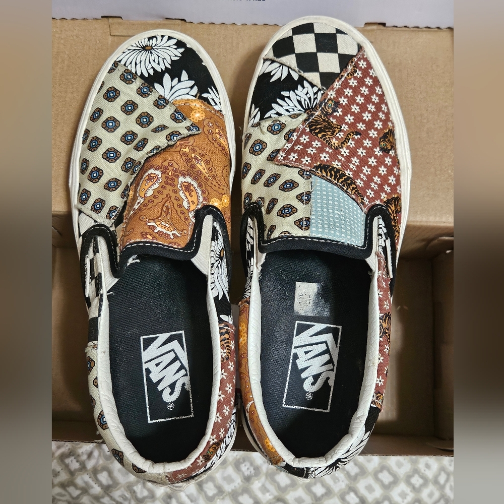 Vans Multicolor Tiger Patchwork Slip-Ons - image 3